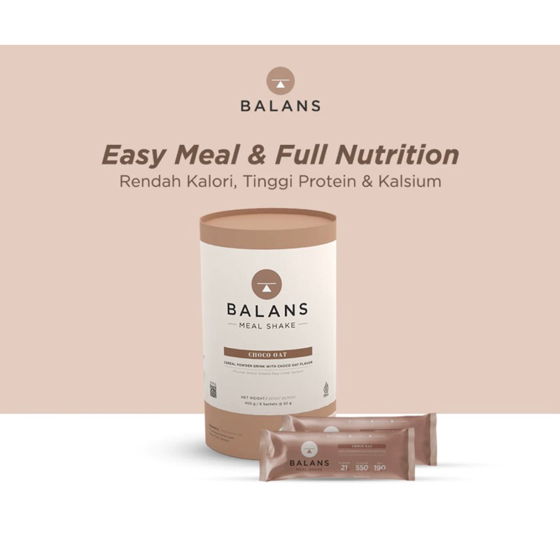 

Balans Meal Shake Trial Tube | Choco Oat | Susu Protein & Tinggi Kalsium Rendah Kalori | 8s