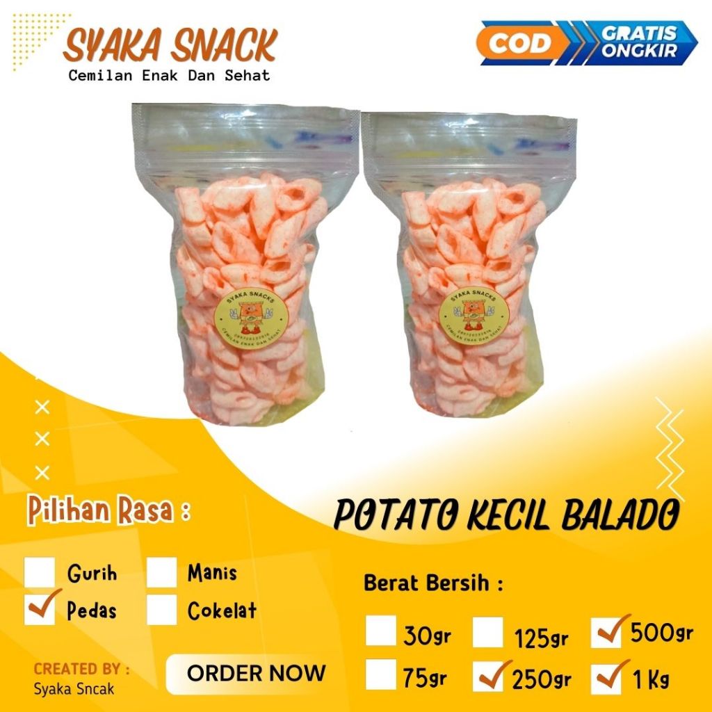 

Cemilan Potato Balado - Potato Balado - Kemasan Besar