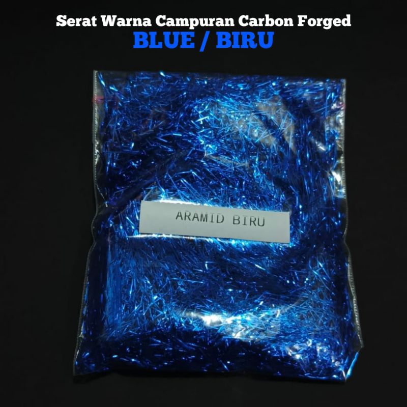 Serat Warna Metalik Campuran Carbon Forged Blue / Biru