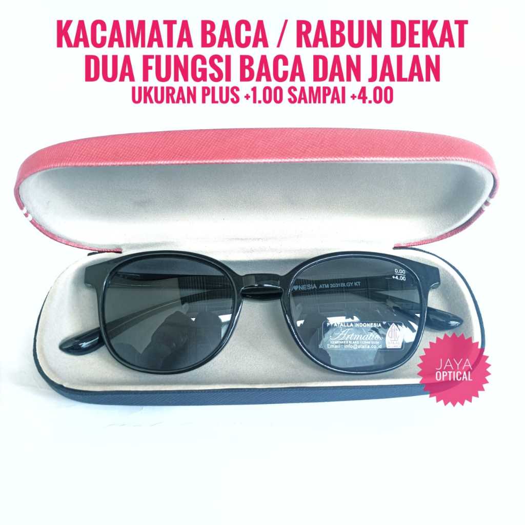 Promo Kacamata Baca Dan Jalan Double Fungsi Plus Rabun Dekat Lensa Hitam Murah Terlaris