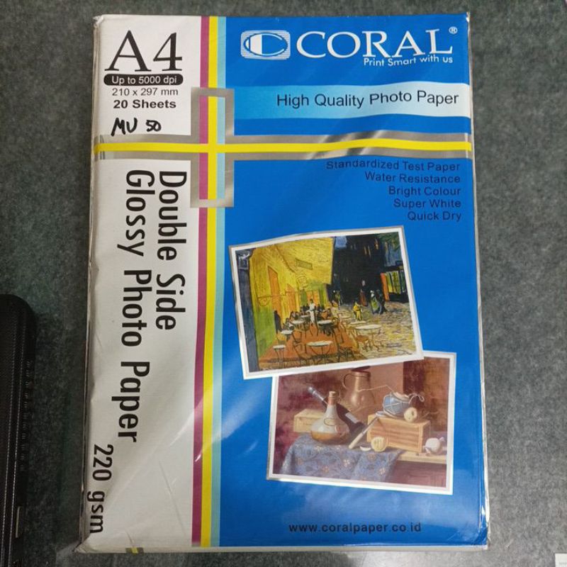 Coral Kertas Photo A4 Glossy Double Side 220 gsm