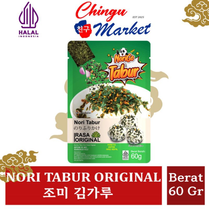 

NORI TABUR ORIGINAL/ NoriGo/ rumput laut panggang bubuk 60gr rasa original