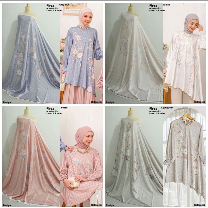 Kain meteran // bahan arabian silk // motif firza ,Eliana,jasmine //