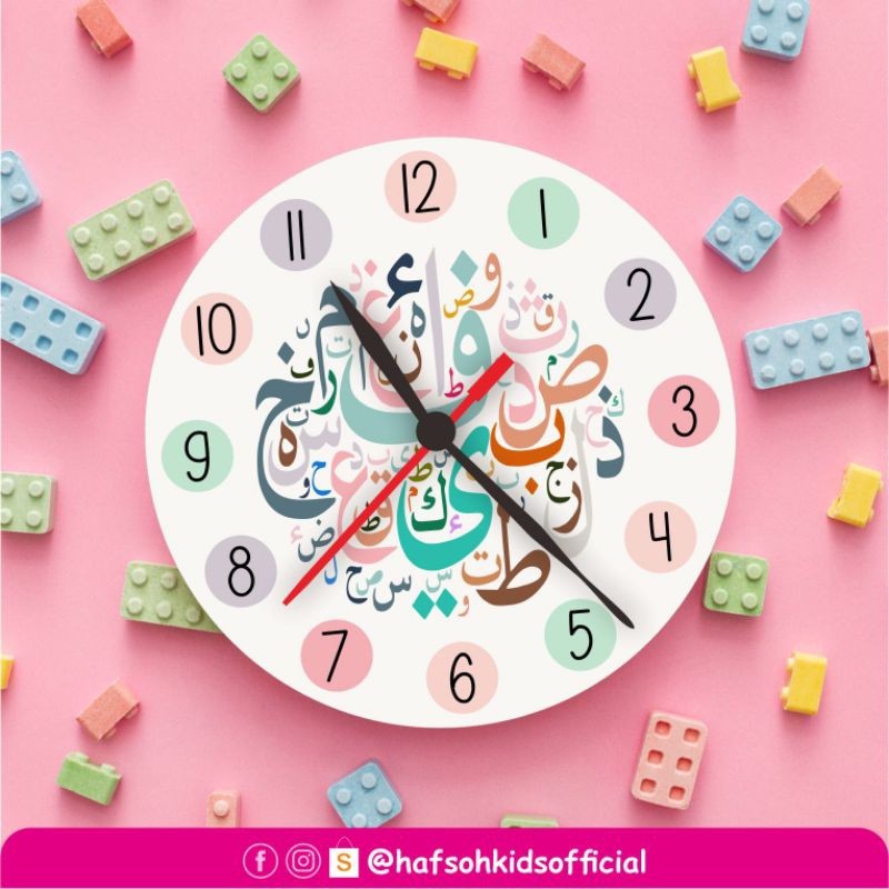 HK Jam Dinding Colorful Kamar Anak Cewe/Perempuan