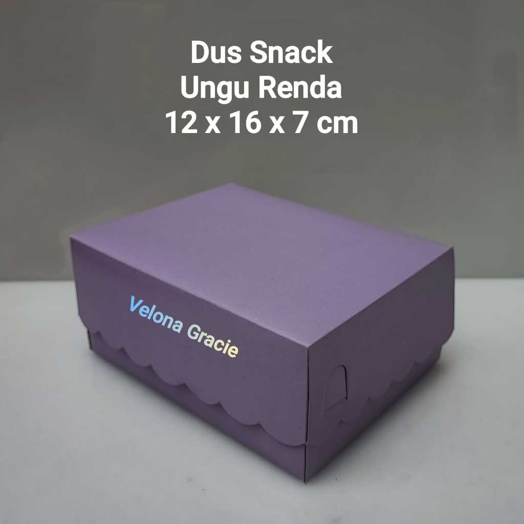 Dus UNGU 12x16 Renda isi 50 pcs Kotak Kue Snack Box Ungu - VG