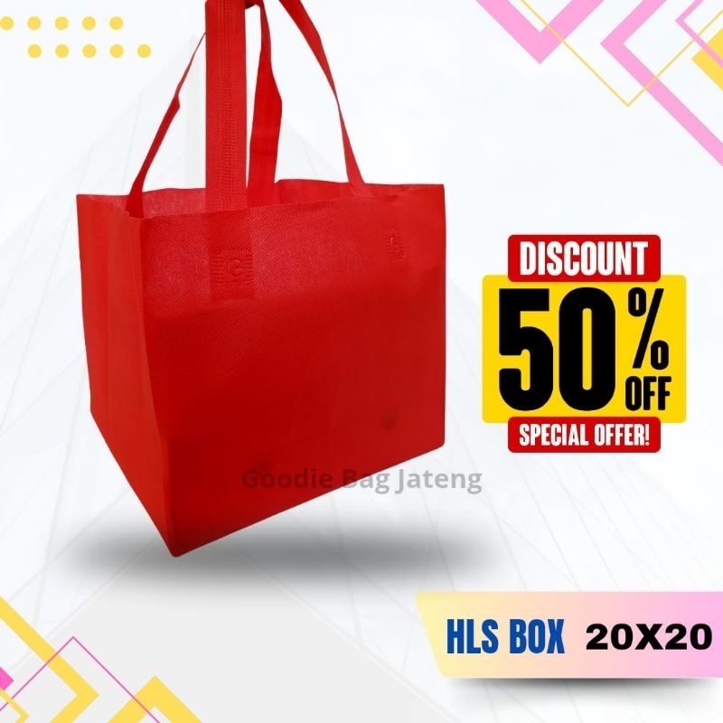 

(isi 12 PCS) Goodie Bag Spunbond MembentukTas Besek/ Box 20x20 - Harga per Lusin