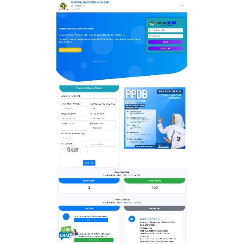 Source Code web PPDB SEKOLAH 2025