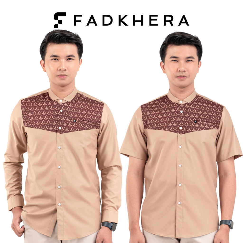 FADKHERA x Masjid AL IHSAN Beige | Fadkhera Official Store Baju Koko Krem Lengan Panjang Pria Depok