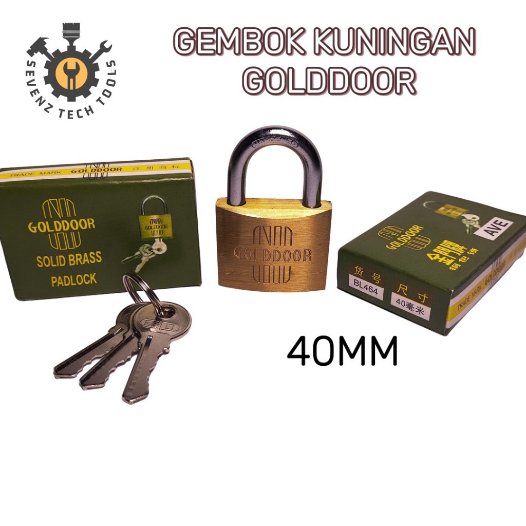 GEMBOK KUNINGAN 40MM GOLDDOOR ASLI 100%KUNINGAN GEMBOK SERBAGUNA KUNINGAN 40MM