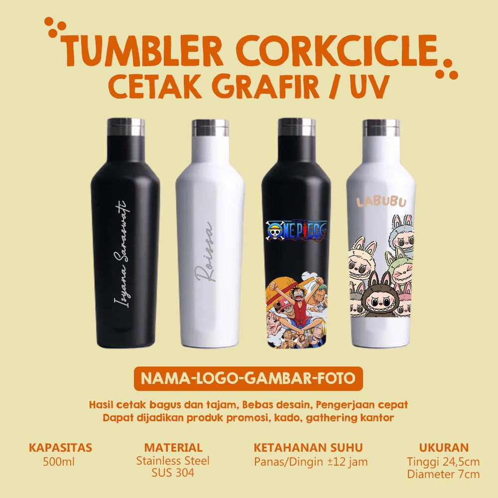 TUMBLER MIRIP CORKCICLE CUSTOM / CORKCICLE GRAFIR / CORKCICLE UV MURAH TERBAIK