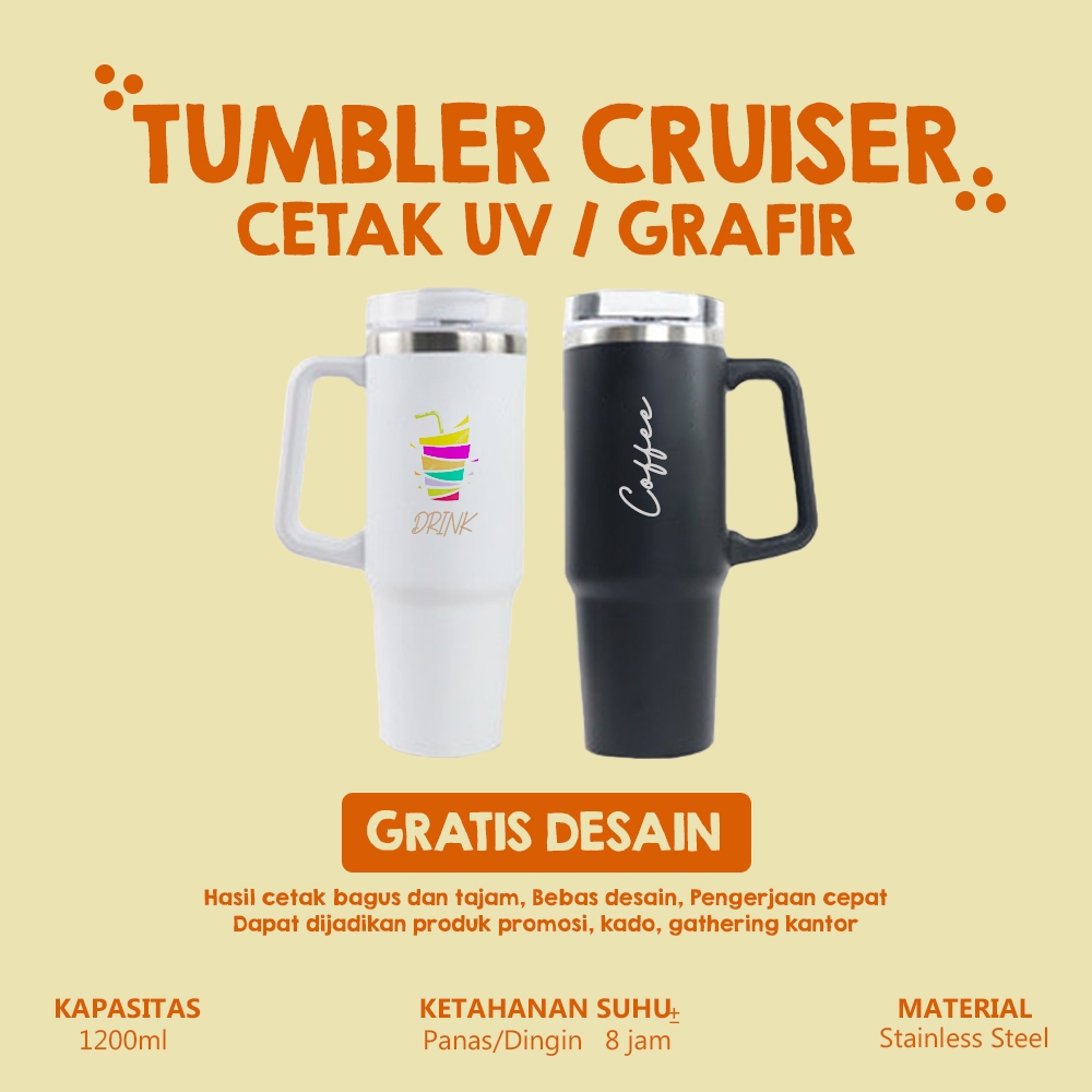 TUMBLER CRUISER CUSTOM GRAFIR / UV PRINT MURAH TERBAIK