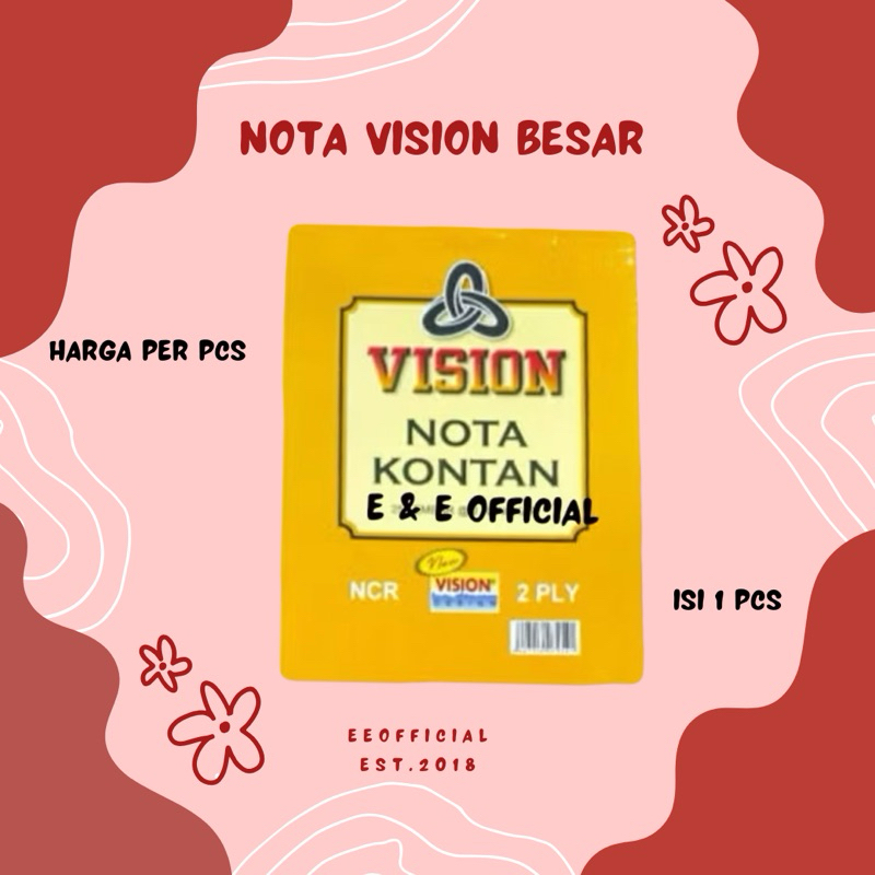 

NOTA VISION BESAR 2PLY / BUKU NOTA KONTAN NCR 2 PLY BESAR