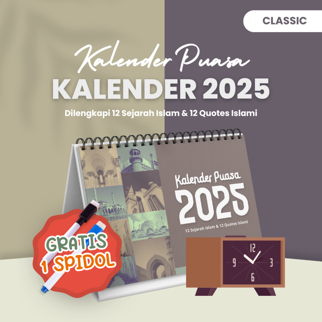 

[CLASSIC] KALENDER PUASA MEJA 2025 / KALENDER DUDUK AESTHETIC TAHUN 2025 / KALENDER DUDUK HIJRIYAH 1446