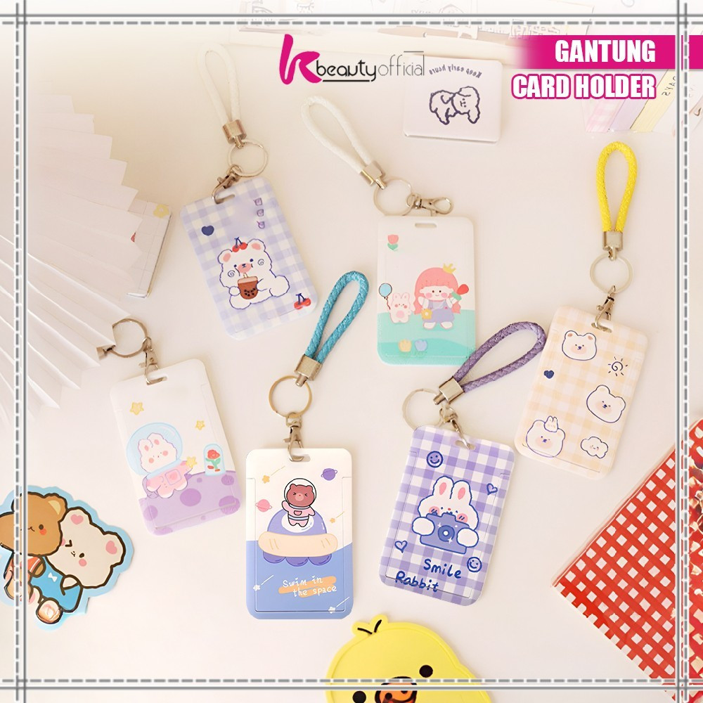 

KB-C1240 ID Card Holder Motif Karakter Lucu Pelindung Kartu Name Tag / Tempat Kartu Akses Kantor MRT Busway E-Money Flazz Lanyard