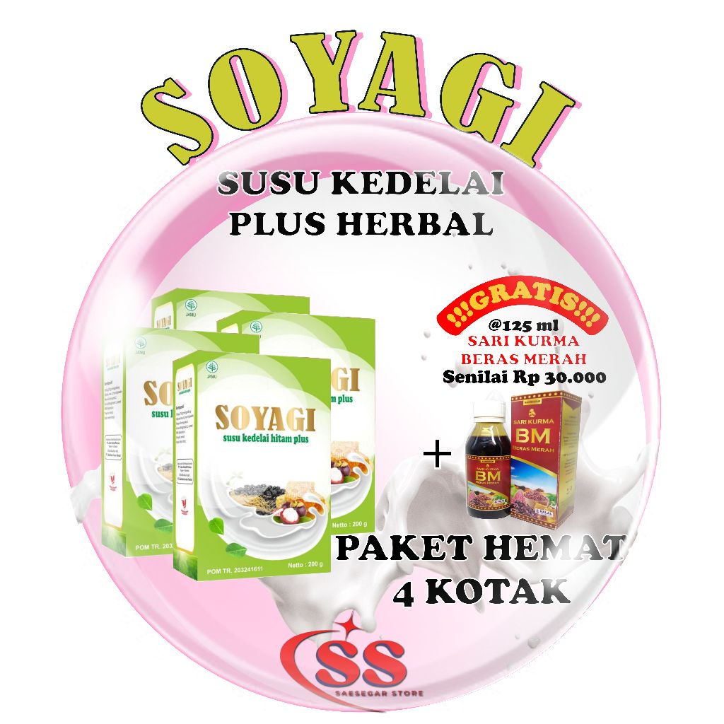 

[SOYAGI 4 KOTAK FREE SARI KURMA BM] Susu kedelai sarapan sehat serta diet tahan hingga 8 jam