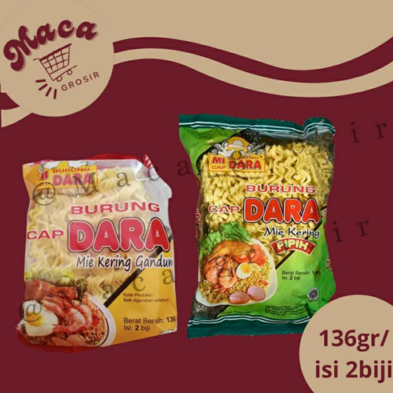 

Mie burung dara ori/pipih 136gr isi 2biji