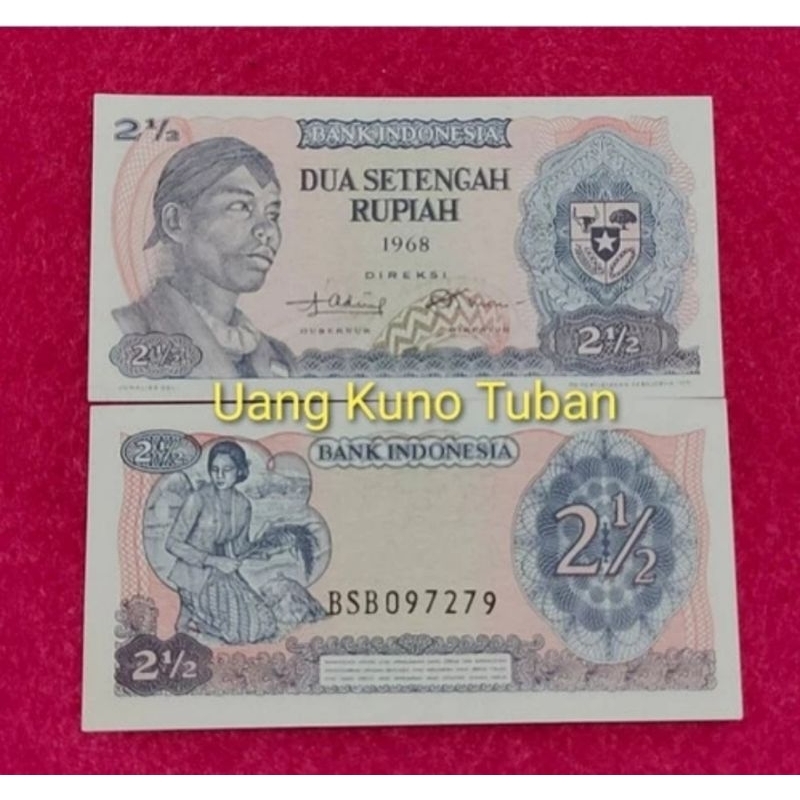 uang kuno 2.5 rupiah seri sudirman tahun 1968