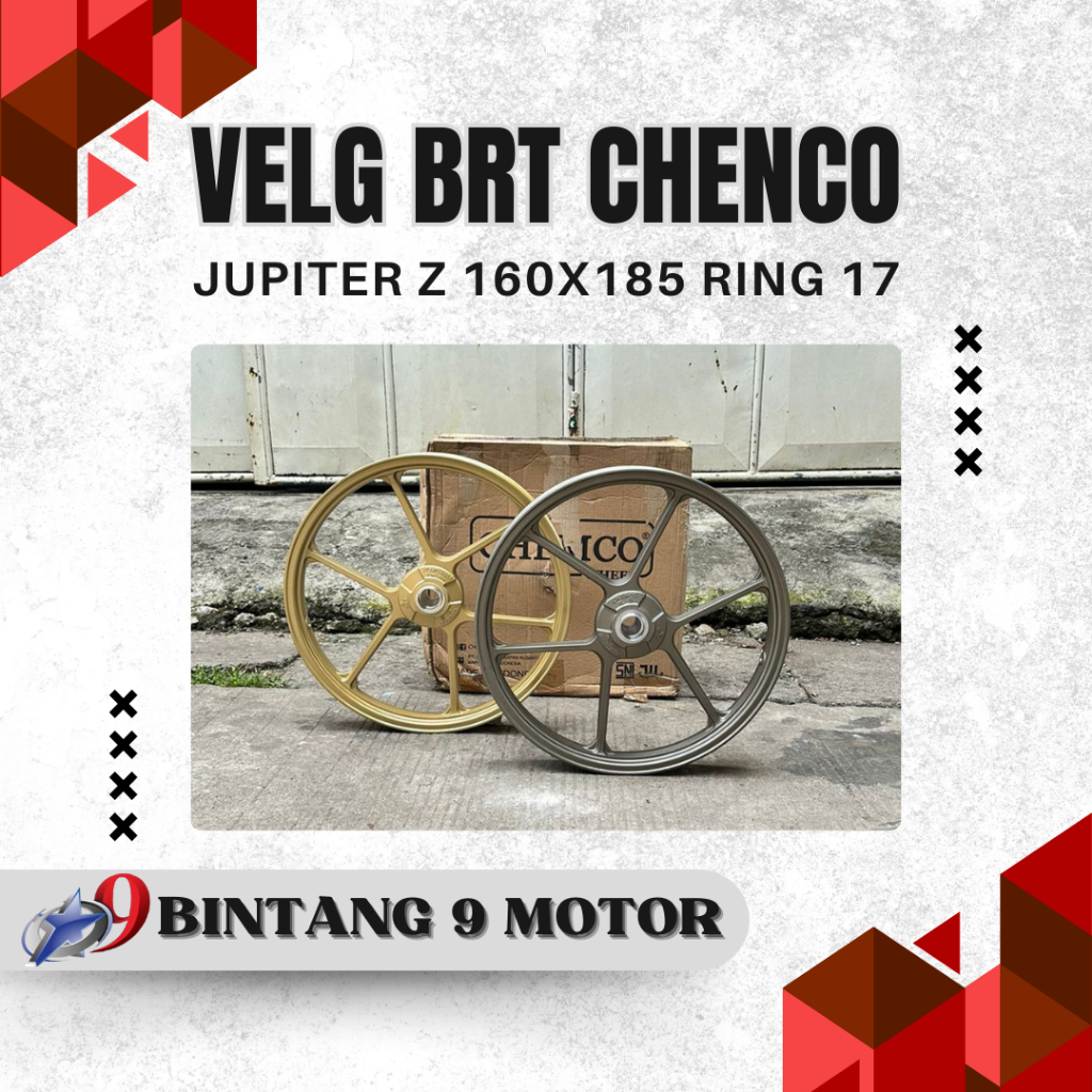 VELG BRT CHENCO RACING 3 BEARING 160x185 RING 17 JUPITER Z-BINTANG SEMBILAN MOTOR
