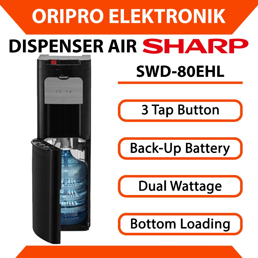 Dispenser Galon Bawah Sharp SWD-80EHL-BK SWD-80EHL