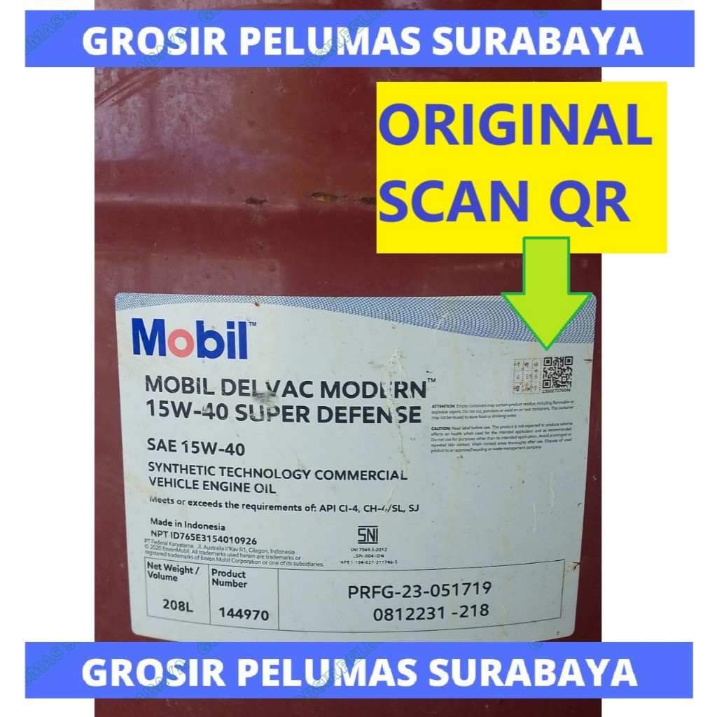 DRUM Original Oli mesin Diesel sae 15w/40 Api CI-4 Mobil1 Mobil Delvac MX 15w40 Mobil delvac modern 