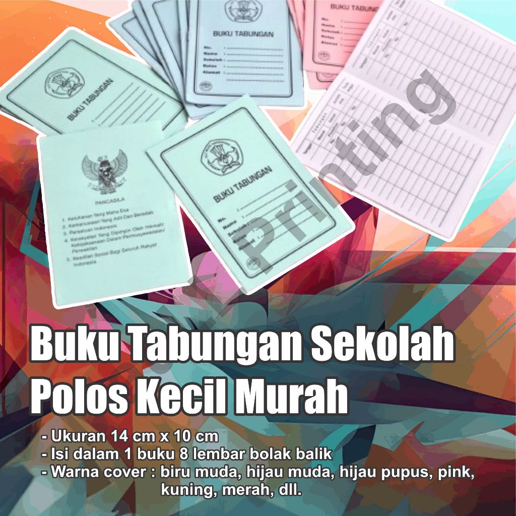 

Buku Tabungan/Buku Keuangan Sekolah Polos Kecil Murah