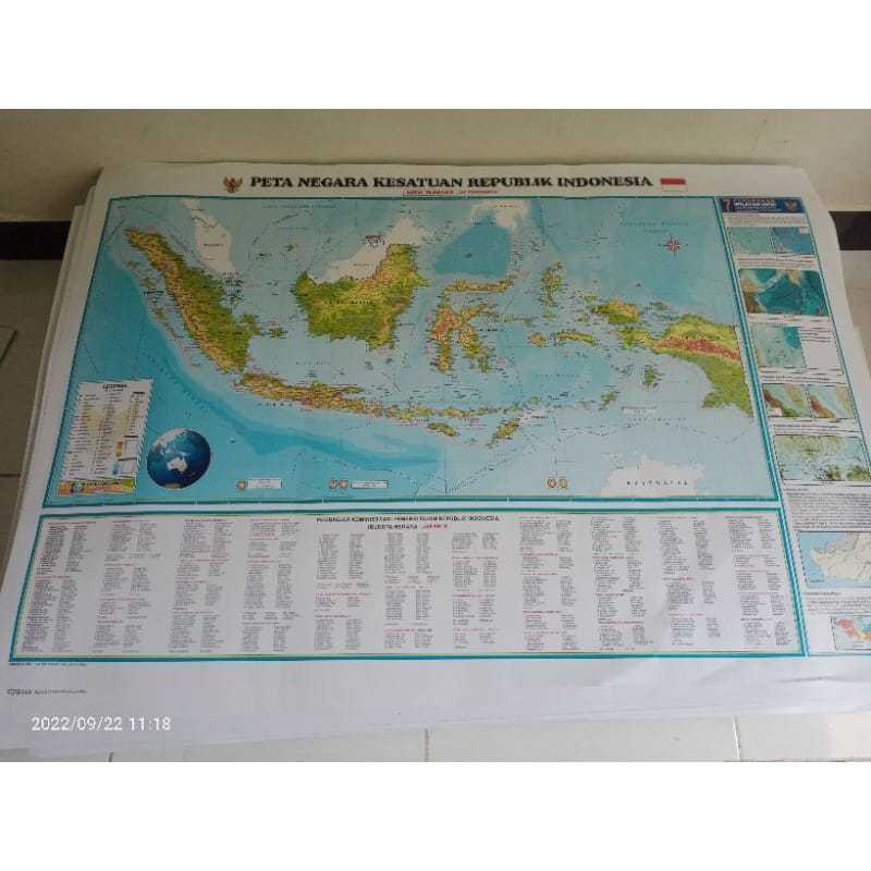 

Peta NKRI / Indonesia 38 Provinsi Lembaran Tanpa Bingkai Ukuran 125x85 cm