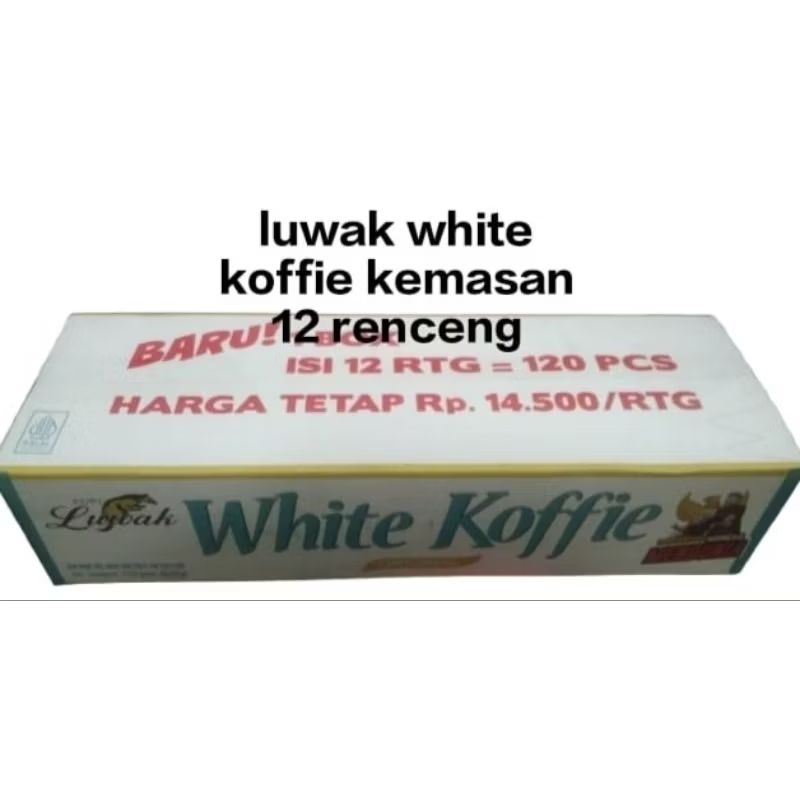 

LUWAK WHITE KOFFIE KEMASAN BARU 1 DUS ISI 12 RENCENG