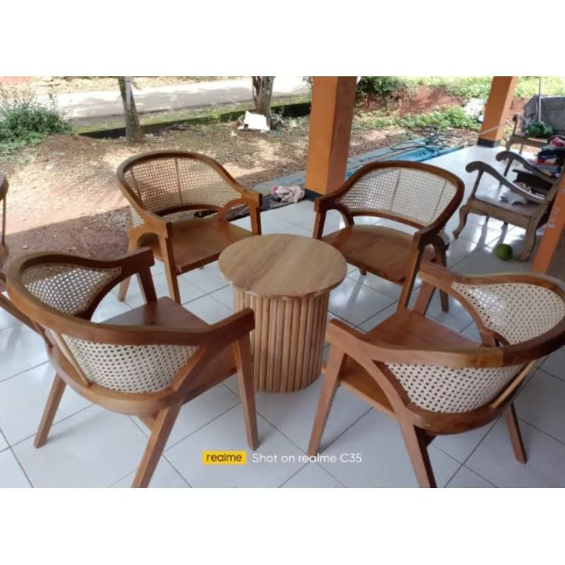 set kursi rotan retro set kursi makan rotan kursi tamu rotan minimalis