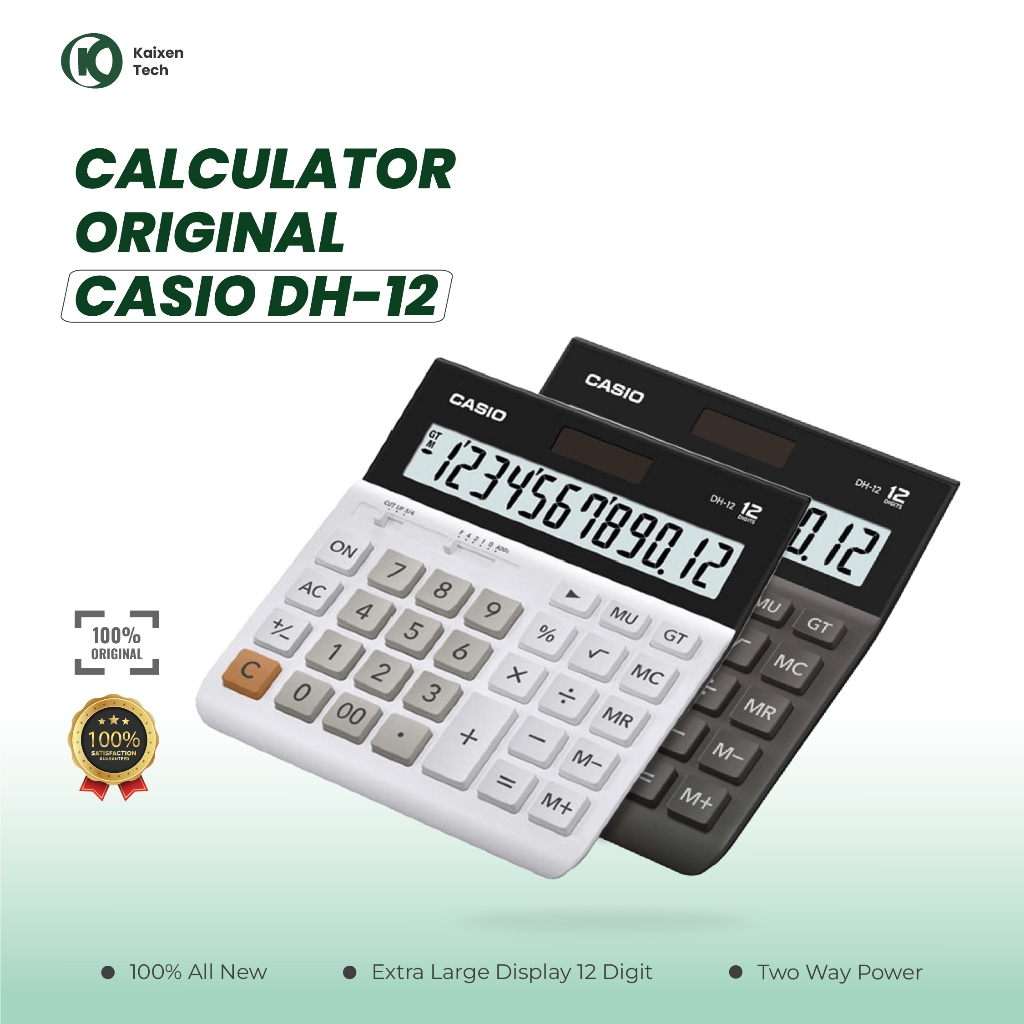 

Kalkulator Casio DH-12 BK White 12 Digits Kalkulator Original Garansi Resmi