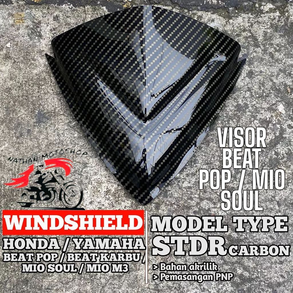 Visor Model Batman Full Carbon PNP Mio Soul Lama Beat Karbu Mio M3 Mio 125 Mio Z Mio S Visor Beat