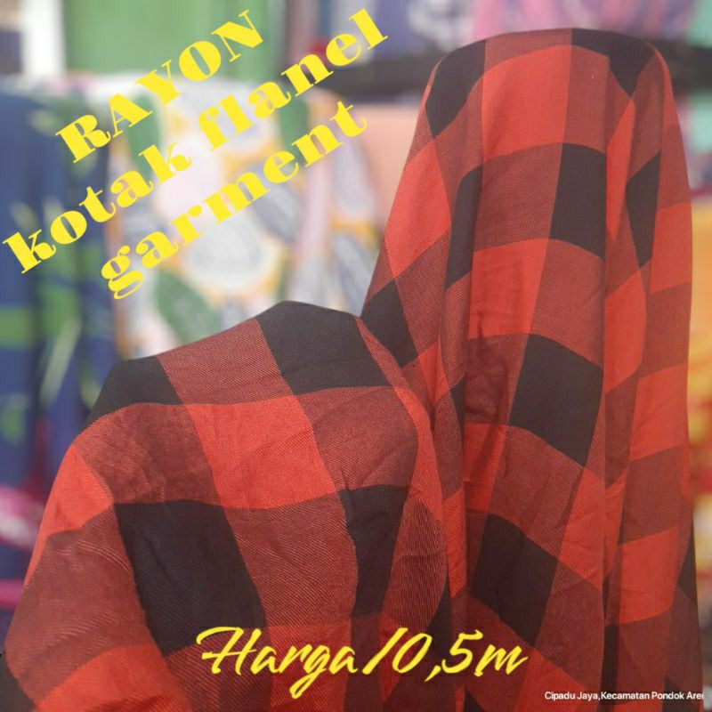 KAIN RAYON TWILL MOTIF KOTAK - KAIN RAYON MOTIF KOTAK - BAHAN KAIN MOTIF KOTAK HARGA/0,5M