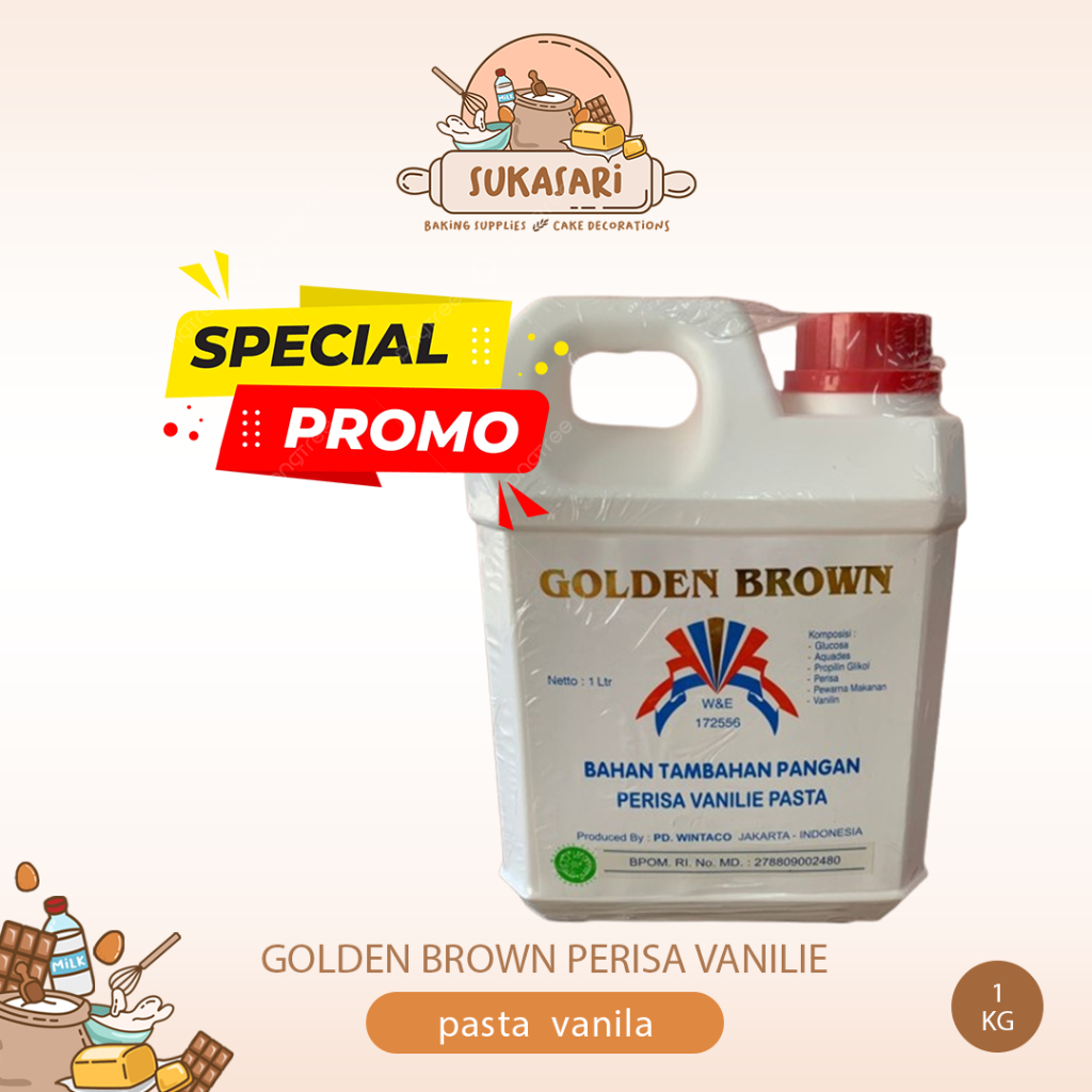 

PROMO Golden brown perisa vanilie pasta / pasta vanila SALE MURAH
