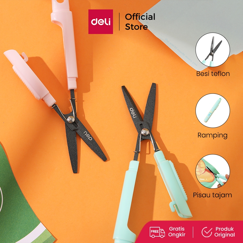 

Deli Portable Scissor / Gunting Portabel Lucu Besi Teflon CZ506