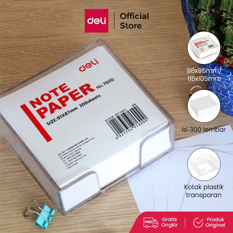 

Deli Memo Paper / Kertas Memo 300 Lembar / Kemasan, Warna Putih 7600 7601