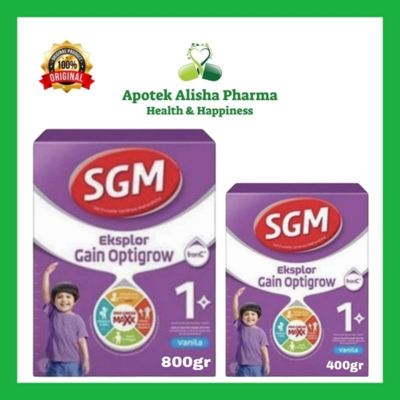 SGM Eksplor Gain Optigrow 1+ 400gr / 800gr- Susu Tumbuh Kembang / Menaikan Berat Badan Anak 1-5tahun
