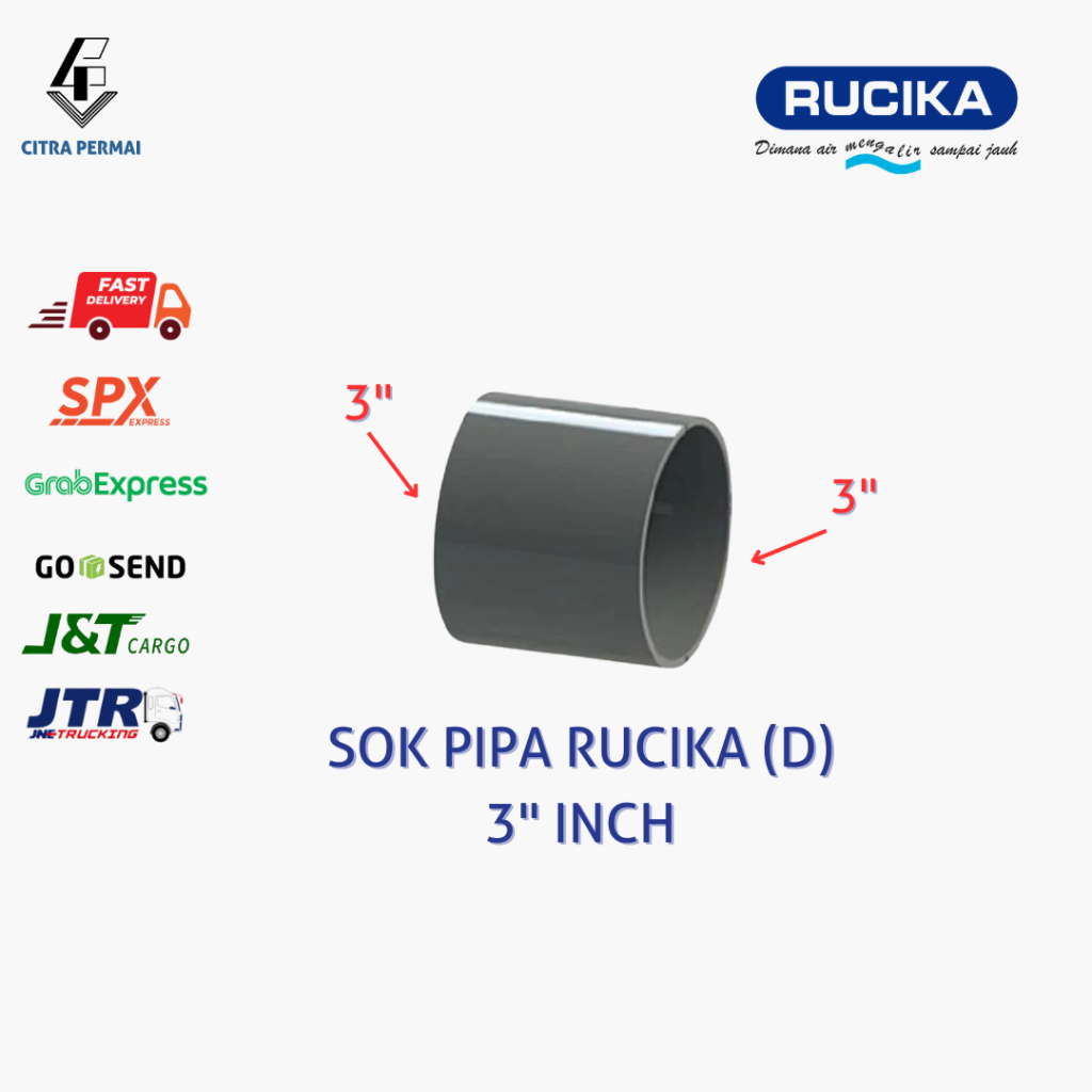 SOK PIPA 3" INCH RUCIKA (D) - SOCK SAMBUNGAN PIPA 3 INCH