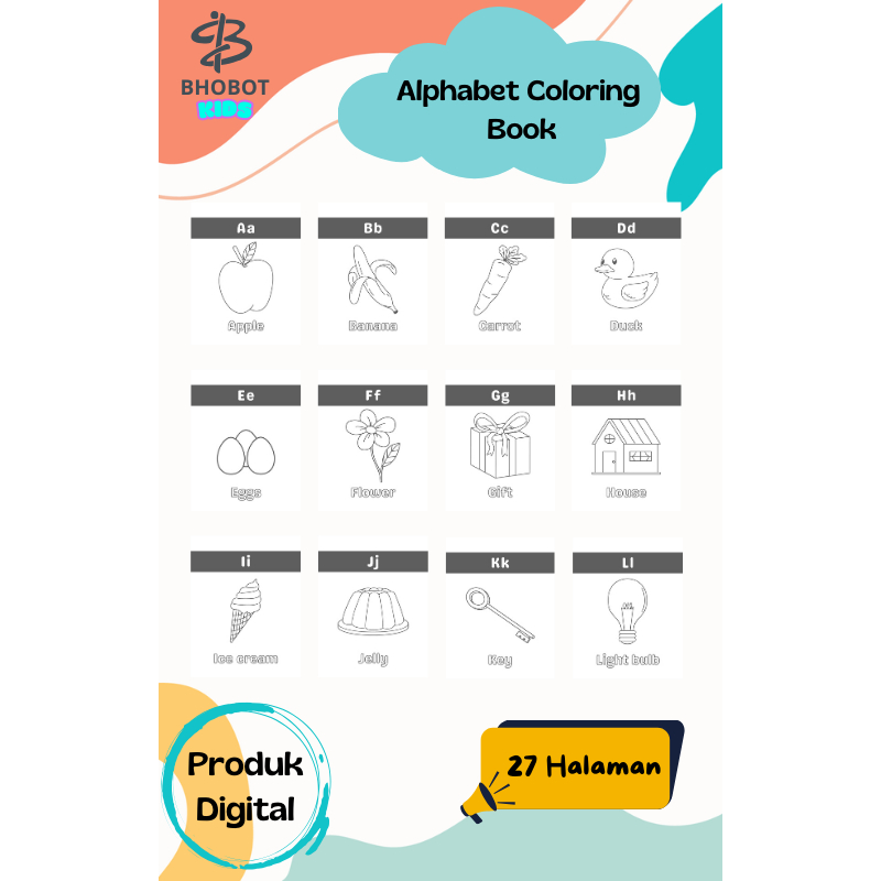 Worksheet mewarnai PDF daily activity anak usia 2-5 tahun Printable