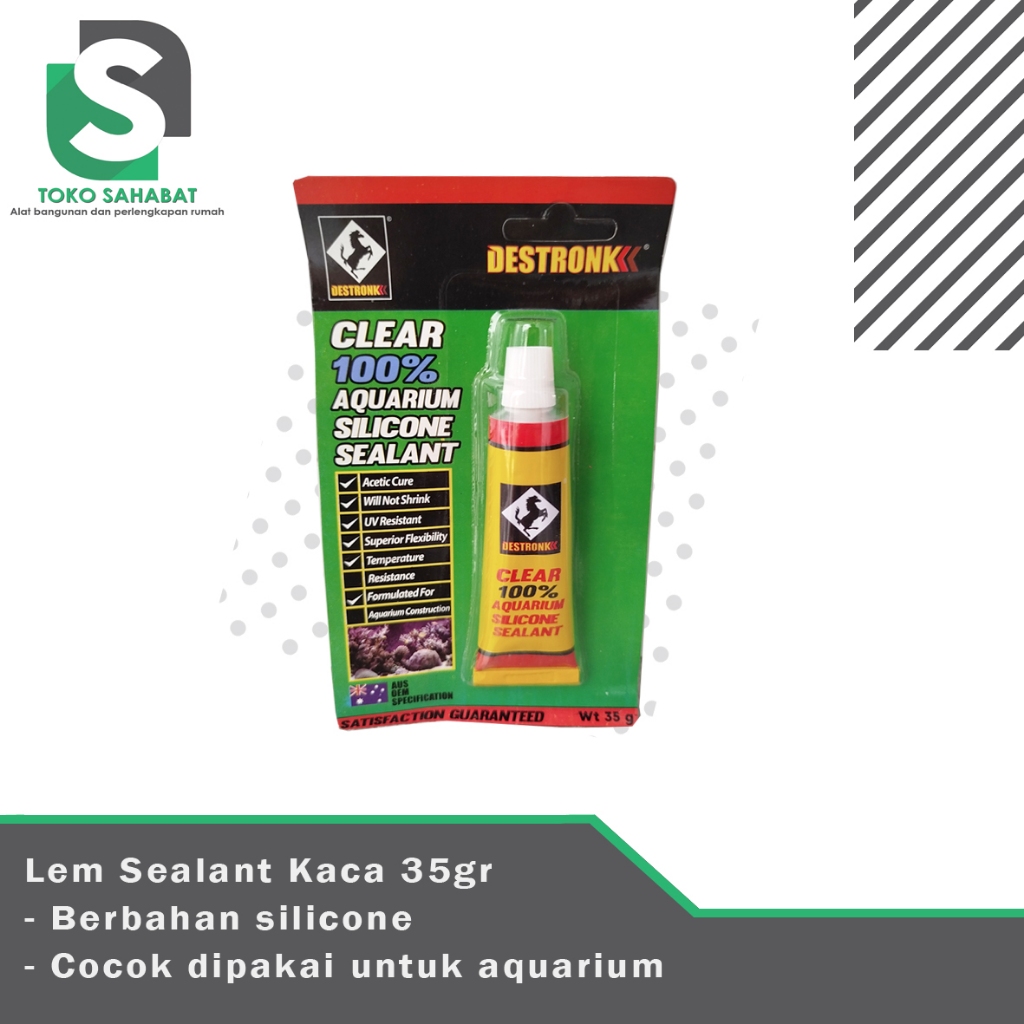 Lem Kaca Akuarium / Lem Sealant Kaca kecil 35gr / Lem kaca multifungsi