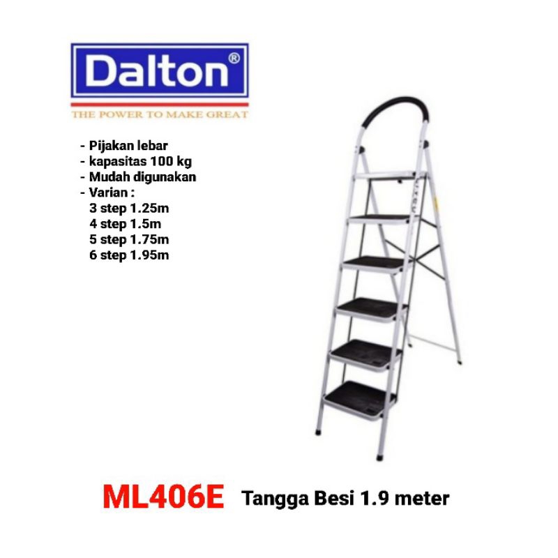 Tangga Lipat Besi 6 step 1.9 meter DALTON STEEL HOUSHOLD LADDER ML406E