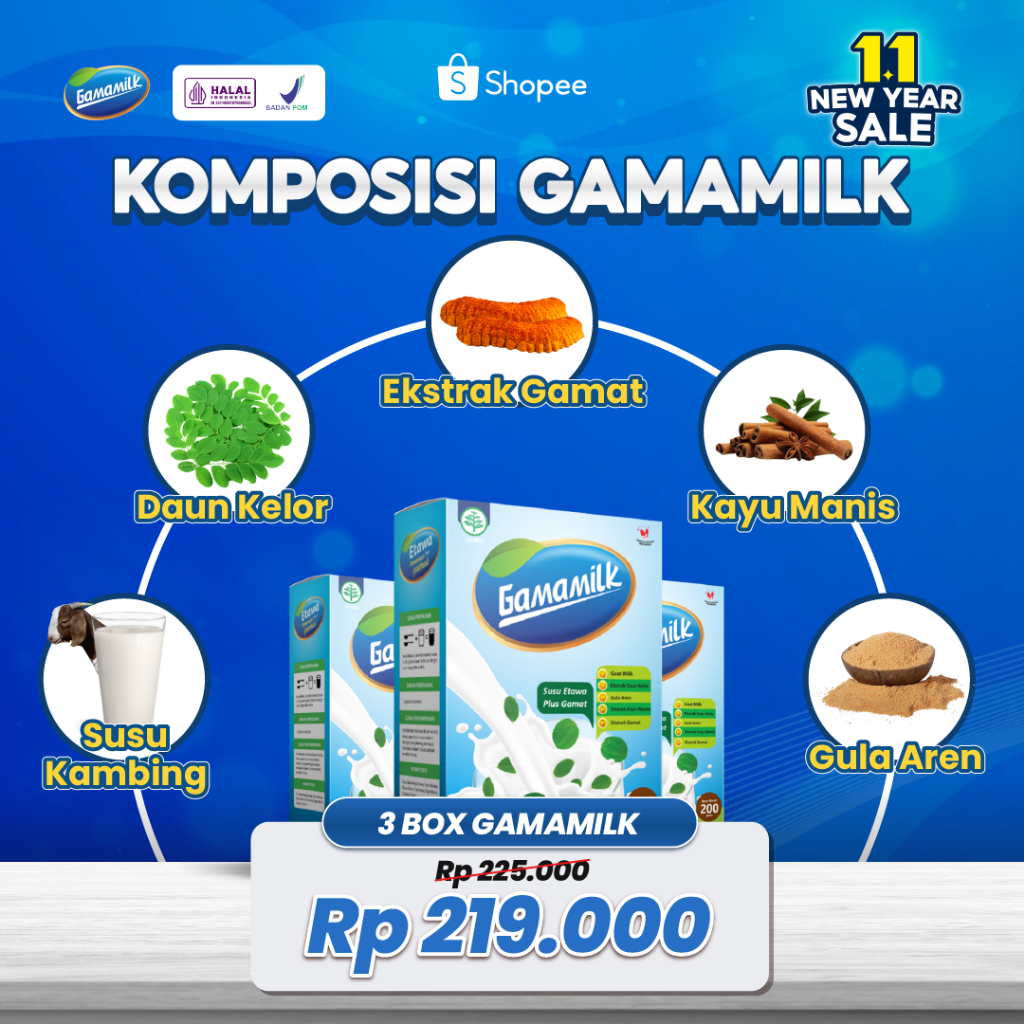 

GAMAMILK 3 BOX - SUSU ETAWA Dengan Ekstrak Gamat dan Ekstrak Daun Kelor