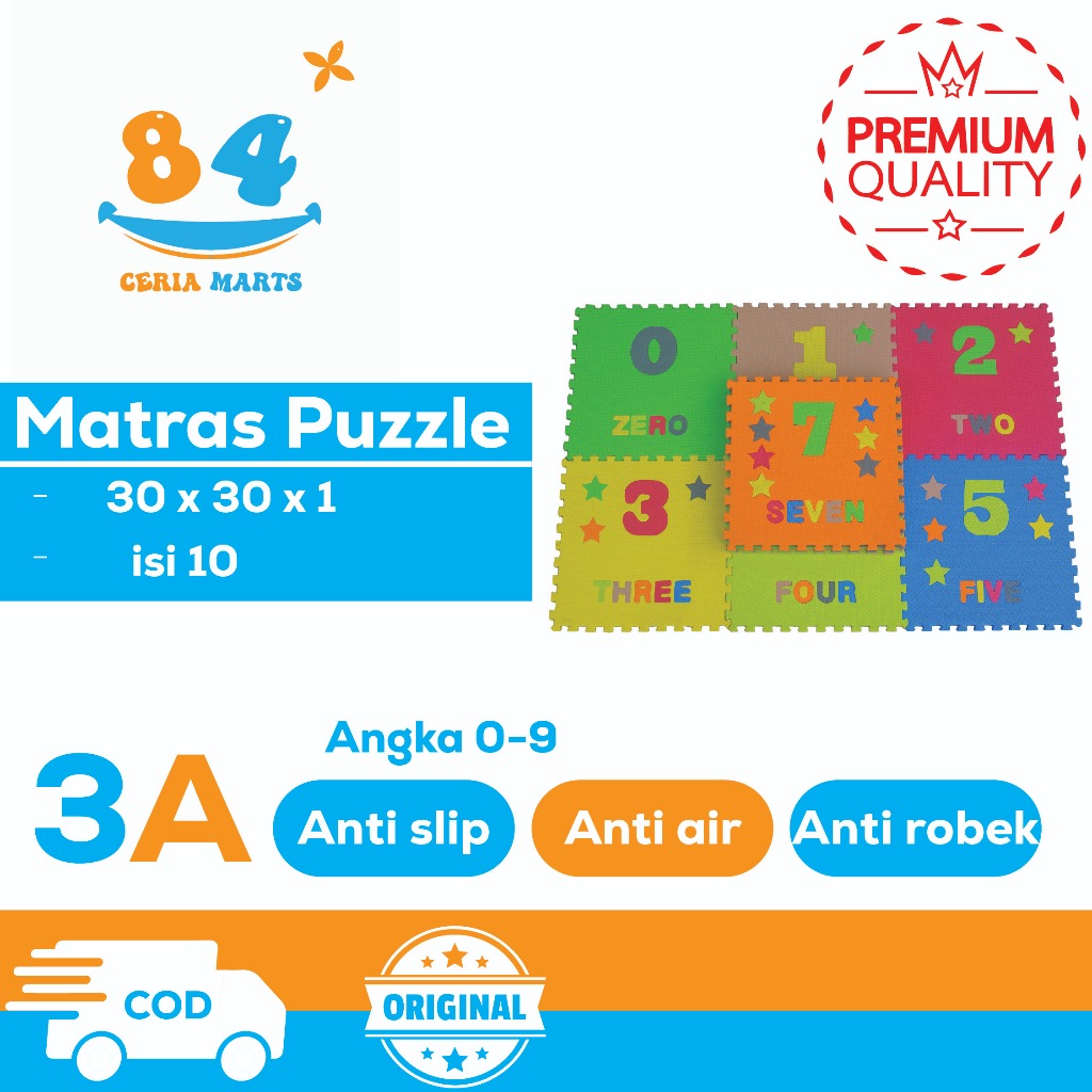Matras Puzzle Angka 0 - 9 isi 10 pcs tebal 1