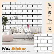 Wallpaper Sticker Dinding BATA KERAMIK PUTIH Stiker Dekorasi Kamar Tidur Teras Ruang Tamu Dapur