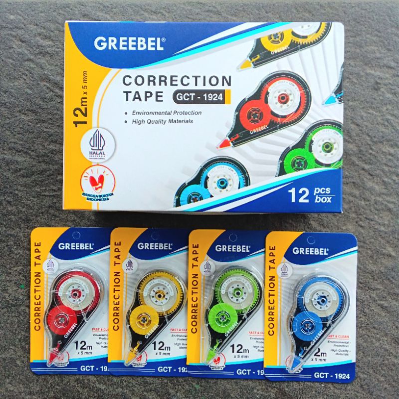 

CTK031 TIPE-X Kertas Correction Tape Greebel GCT-1924 12 Meter ( Pak ) [ Orinal ]