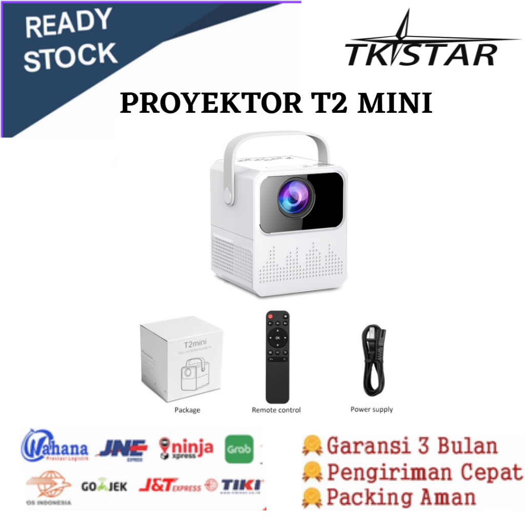 Android Proyektor TV T2mini 6000 Lumen 4K HD Bluetooth Smart Proyektor T2 Mini