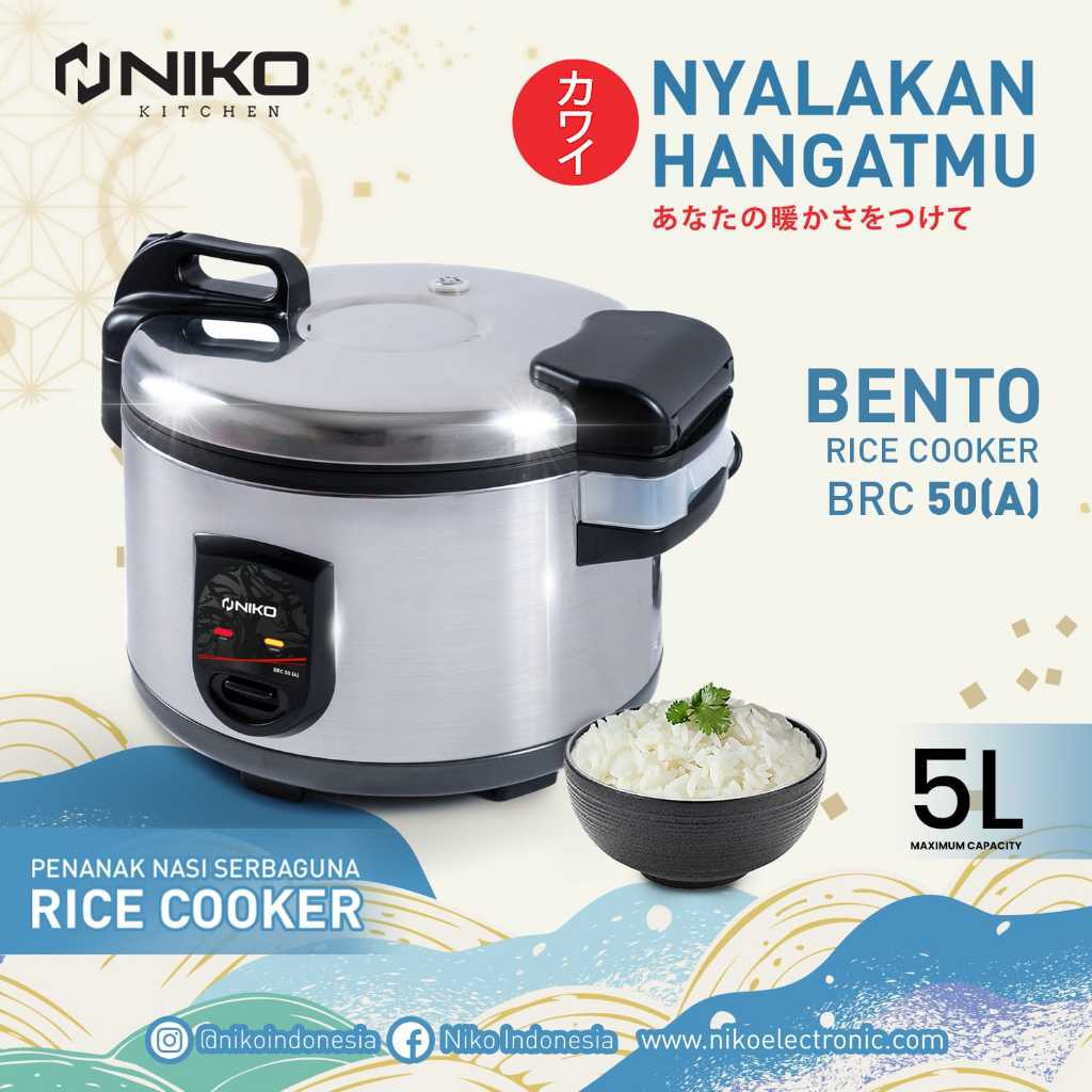 NIKO Rice Cooker BRC-50(A) Bento Penanak Nasi Serbaguna BRC50A