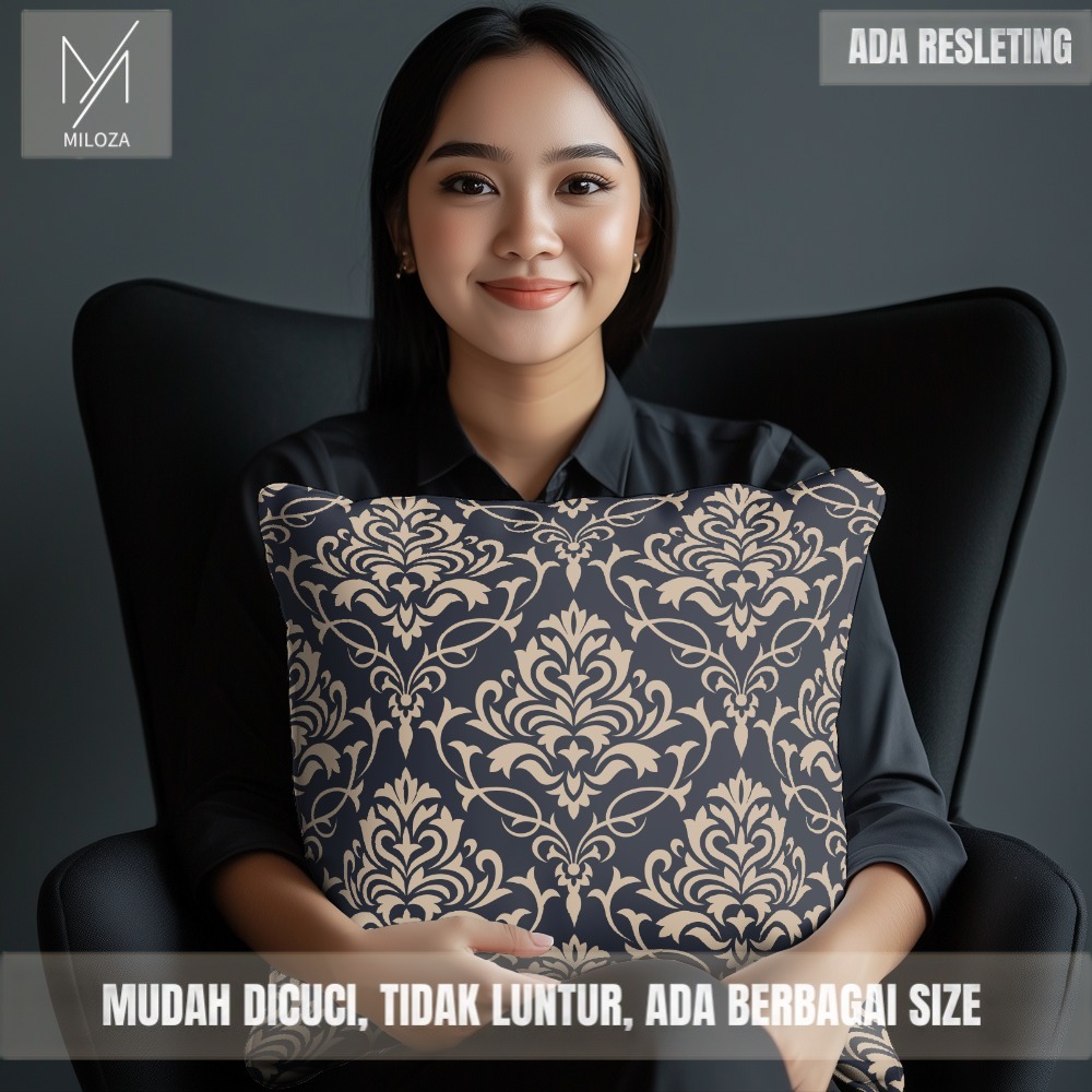 Sarung Bantal Sofa Motif Batik Klasik Elegan LV 17 - Tebal Kualitas Premium Full Printing Anti Luntu