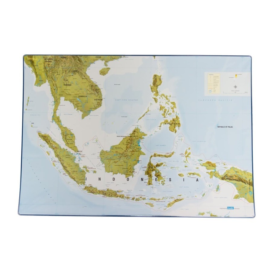 

Bantex Desk Pad With Indonesia Maps 44x63cm Blue # 4151 01 (pcs)