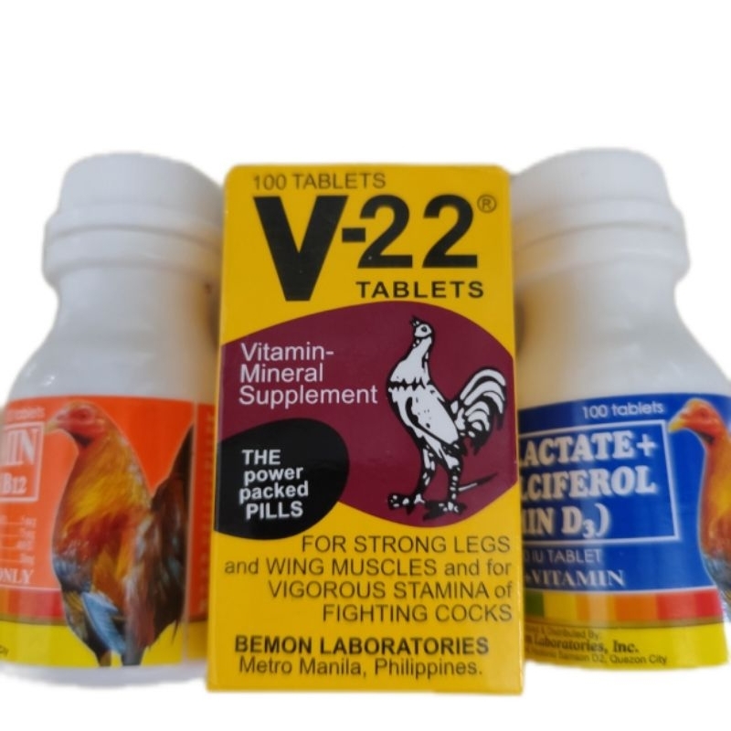 V-22 Bemon Ayam Aduan Calcium plus multivitamin import suplemen ayam laga