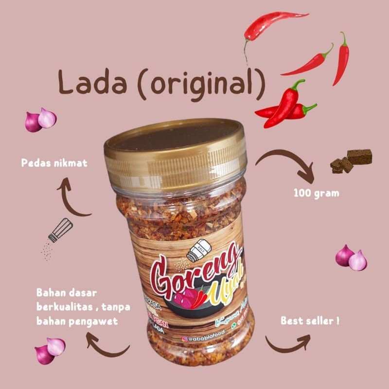 

Sambal Tabur Goreng Uyah Sambal Bawang Cabai Domba Rasa Ori Pedas Sedang 100gr