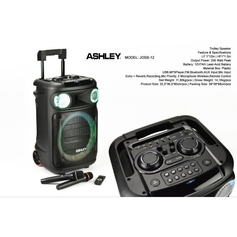 Speaker Aktif Portable Ashley Joss 12 inch Original